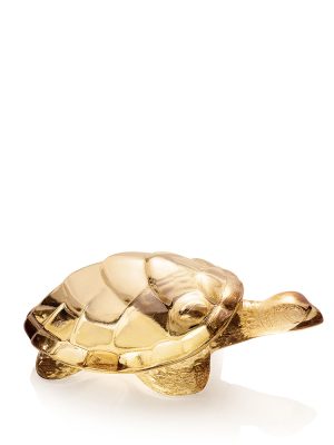 Caroline Turtle scultura in cristallo dorato